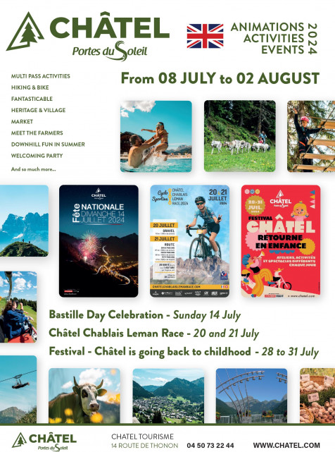 Activities and animation from 8th of July to 2nd of August 2024