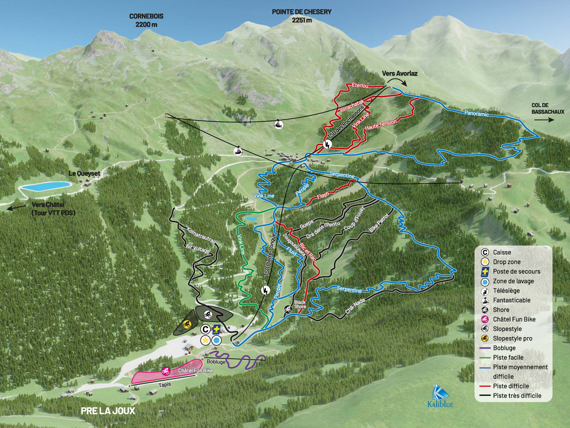 Map of the Châtel Bike Park