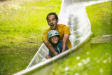 En famille sur la piste de bobluge de Châtel