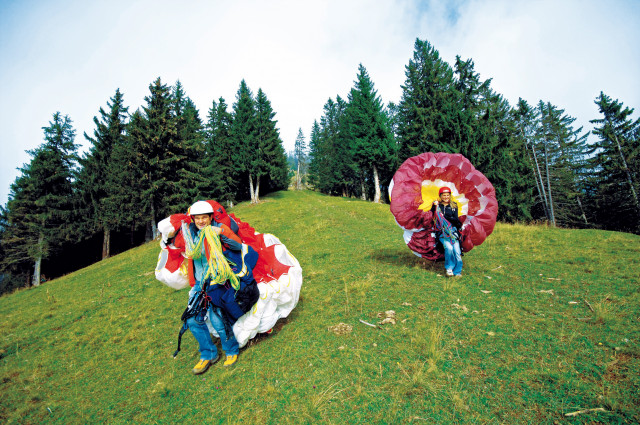 Décollage parapente