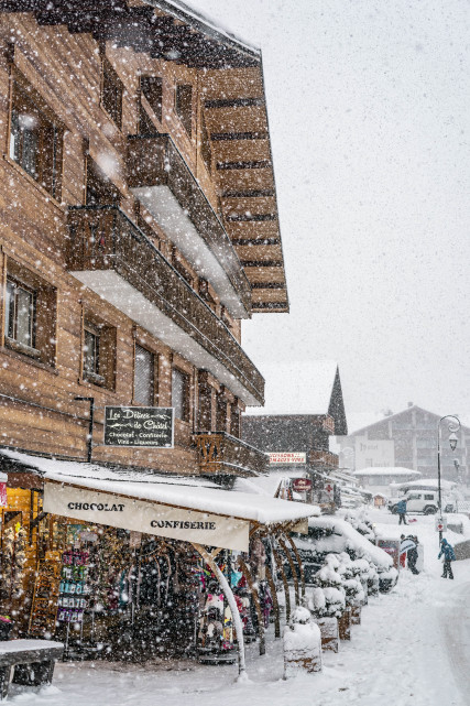 Extérieur de la boutique en hiver