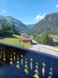 Vue du balcon au Chalet Squaw Valley à Châtel dans le centre du village en été